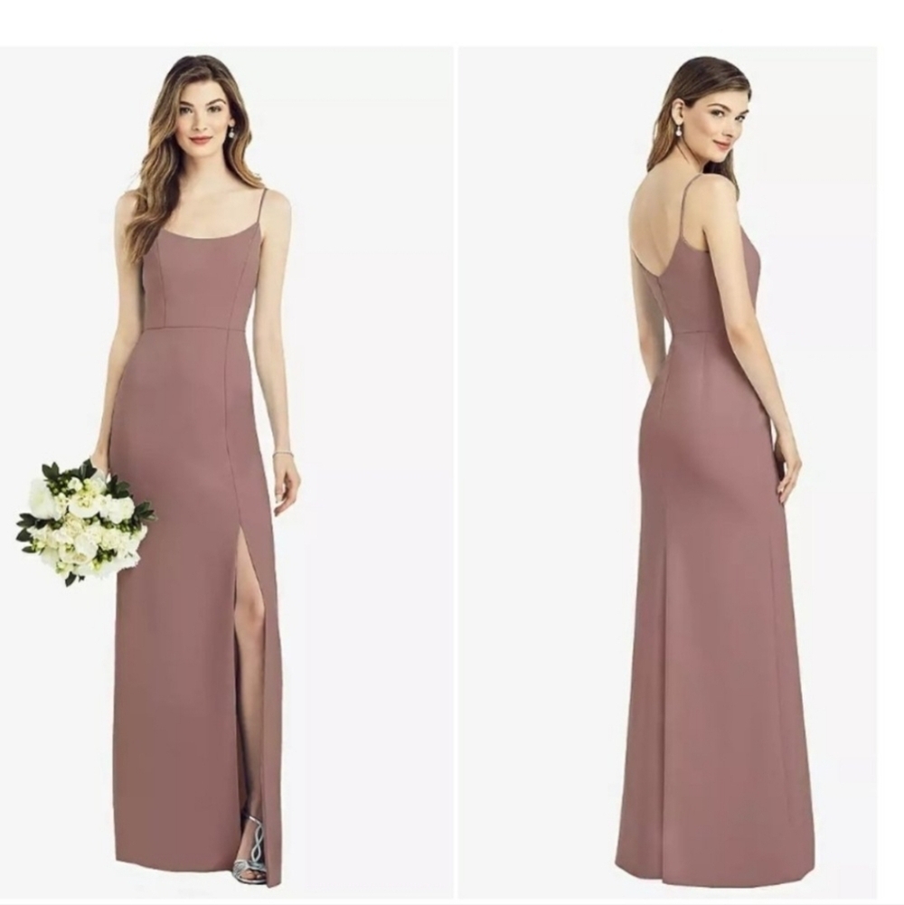 After Six Womens Formal Gown Sz 14 Sienna Color Fitted Side Leg Slit Bridemaid